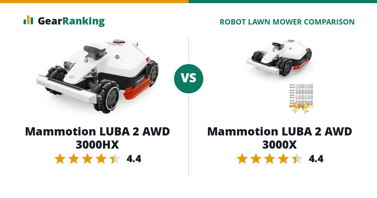 Mammotion LUBA 2 AWD 3000HX vs Mammotion LUBA 2 AWD 3000X