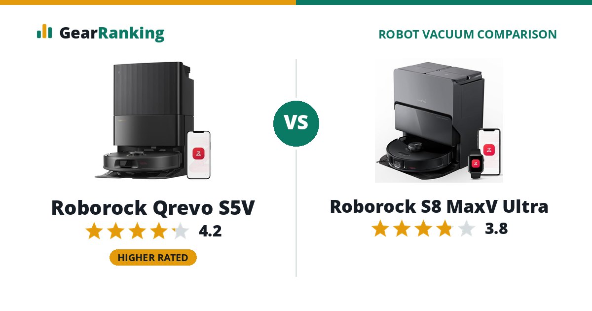 Roborock Qrevo S5V vs Roborock S8 MaxV Ultra