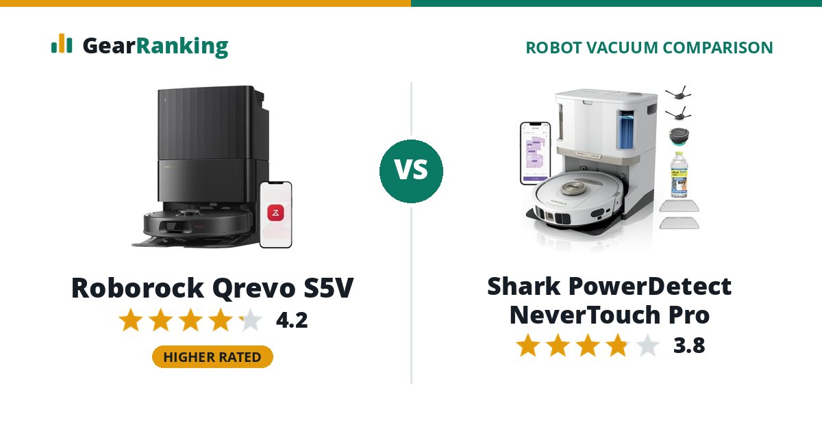 Roborock Qrevo S5V vs Shark PowerDetect NeverTouch Pro