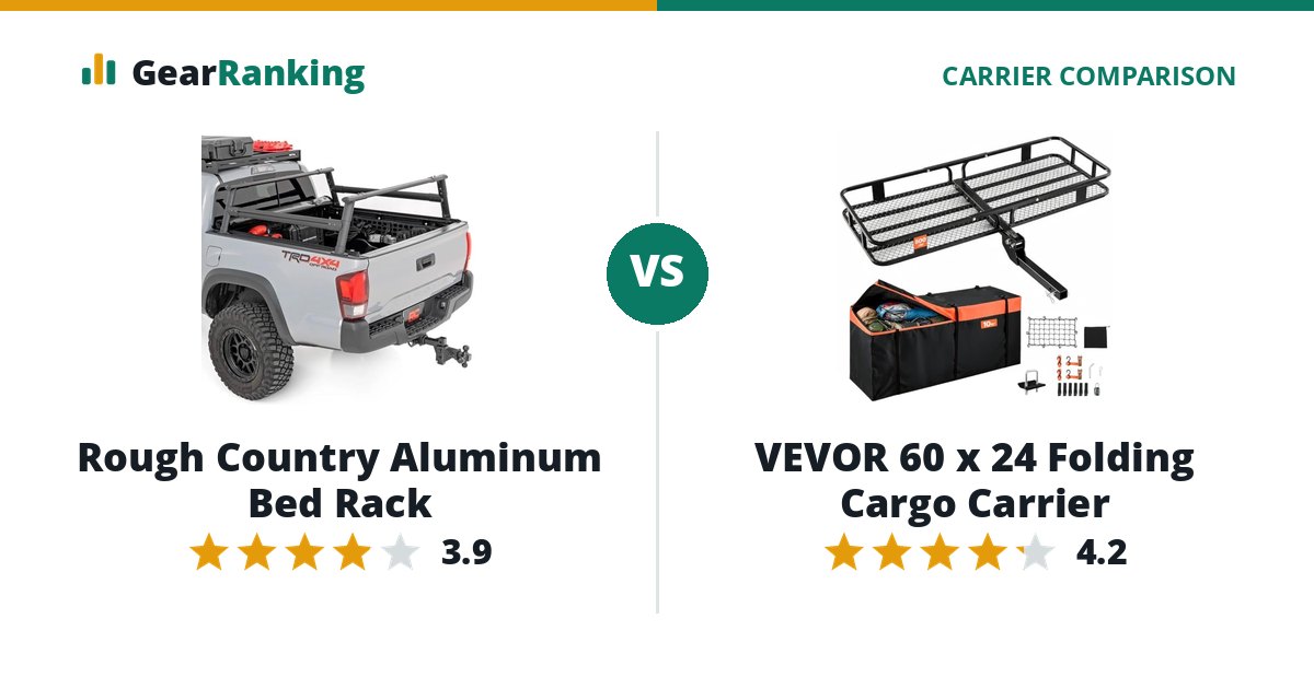 Rough Country Aluminum Bed Rack vs VEVOR 60 x 24 Folding Cargo Carrier