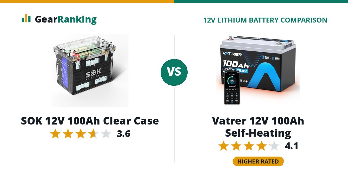 SOK 12V 100Ah Clear Case vs Vatrer 12V 100Ah Self-Heating