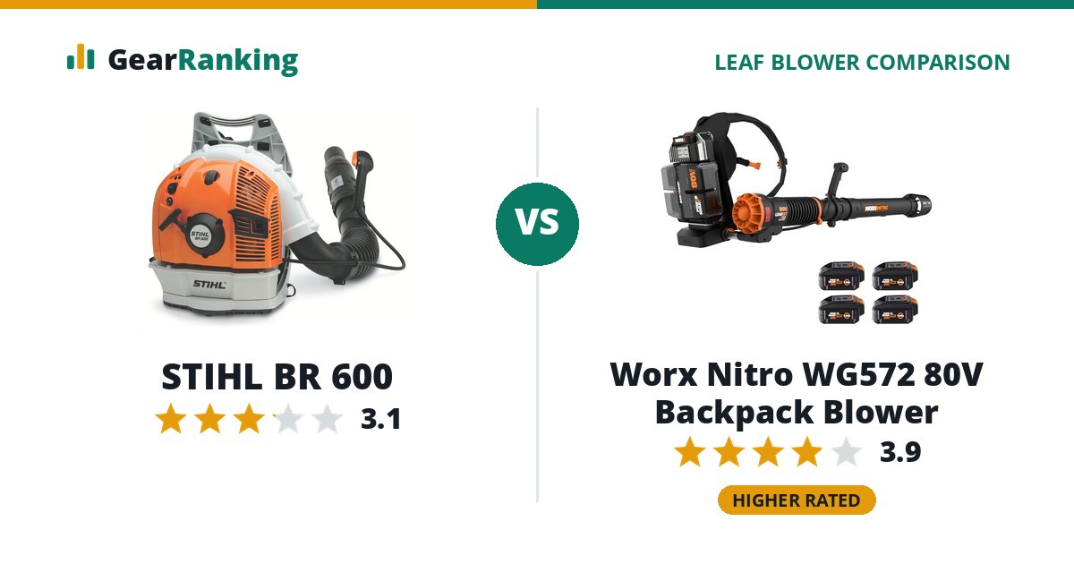 STIHL BR 600 vs Worx Nitro WG572 80V Backpack Blower