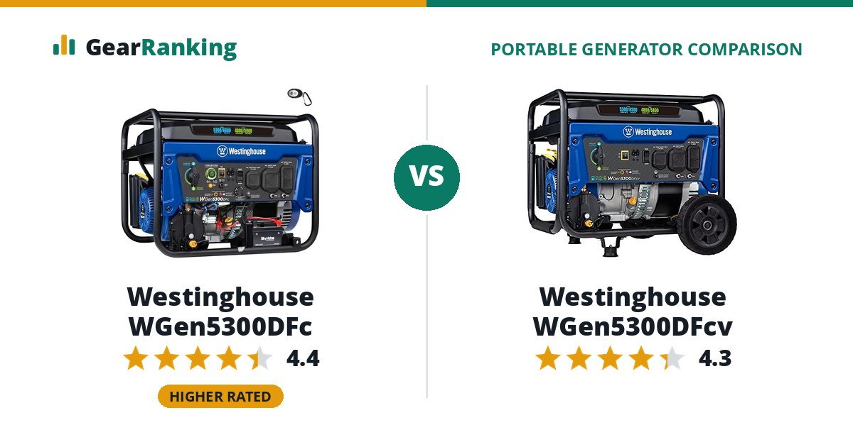 Westinghouse WGen5300DFc vs Westinghouse WGen5300DFcv