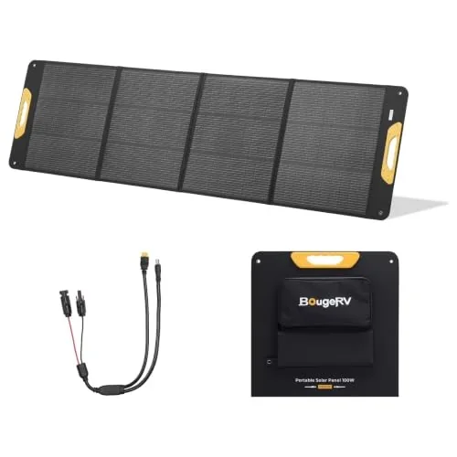 BougeRV 200W N-Type Fiberglass Foldable Portable Solar Panel