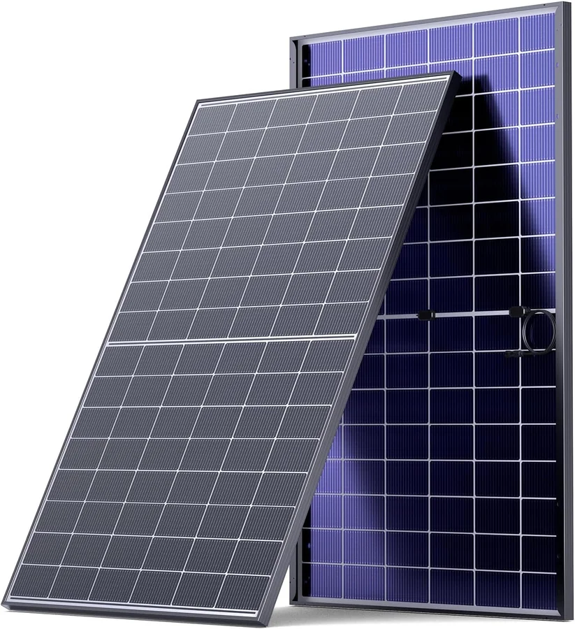 Callsun 450W N-Type 16BB Bifacial Double-Glass Rigid Solar Panel (CS450-M2HD2608, White Grid)