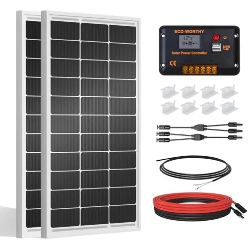 ECO-WORTHY 200W (2 x 100W) Rigid Solar Panel Kit with 30A PWM Controller